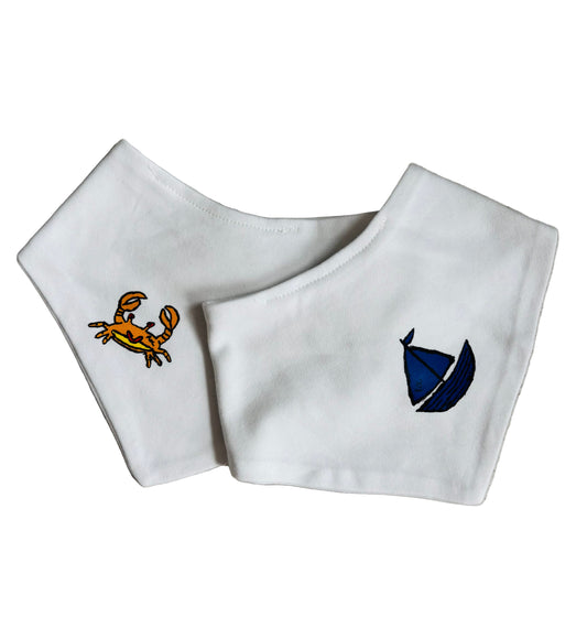 The Set Sail with Pinchy Bandana bib set